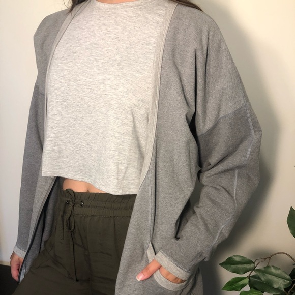 Lululemon grey cardigan half zip w pockets - Picture 2 of 4